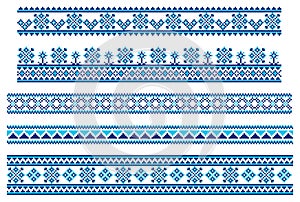 Set of embroidering pattern lines