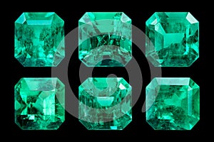 Emerald isolated on black background