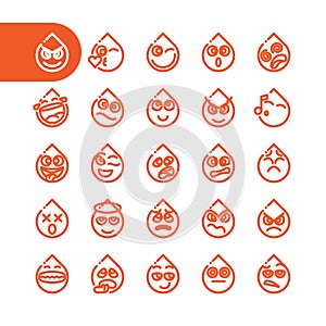 Set of emoji emoticons