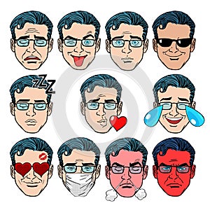 Set Emoji emotions men