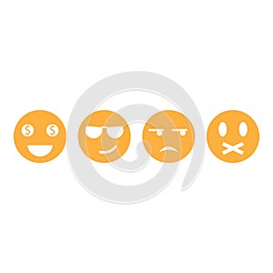 Set of emoticon vector icon illustration