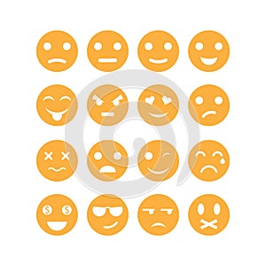 Set of emoticon vector icon illustration