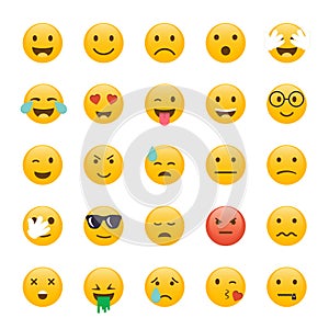 Set of Emoticons. Emoji flat design, avatar design. Vector illus photo