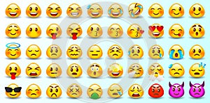 Set of Emoticons. Set of Emoji.