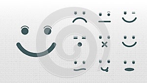 Set of emoticons Vector illustration icon. face