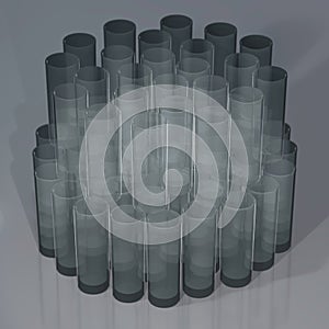 Set of empty glasses