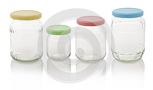 Set of empty jars