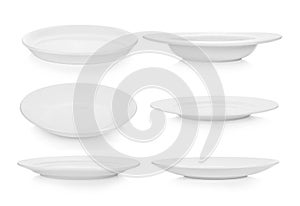 set of empty plate on white
