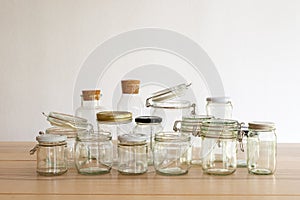Set of Empty reusable glass jar