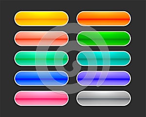 set of empty web app button icons for various use