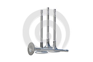 Set of engine valves isolated on white background.