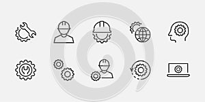 Set of engineering icons vector illustration