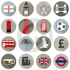 Set of England Symbol Icons