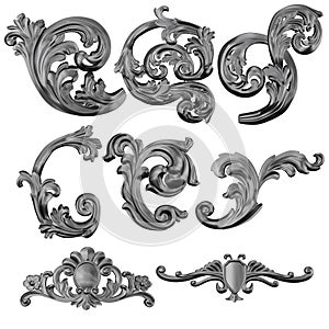 Set of engraved Victorian designs