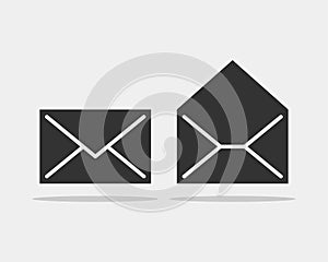 Set envelop icons letter. Envelope icon vector template. Mail symbol element.