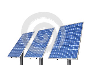 A set of environment solar panel poles,
