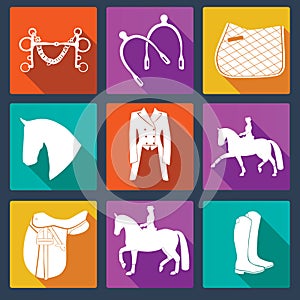Set of equine vector icons