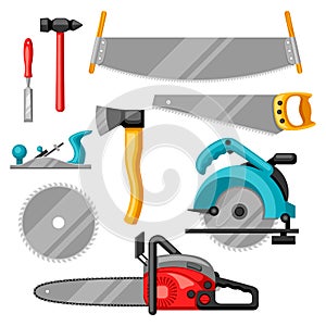 Set of equipment and tools for forestry and lumber industry