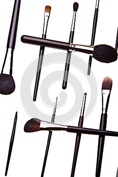 Set of essential professional make-up brushes