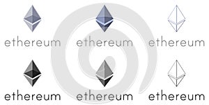 Set of Ethereum logotypes
