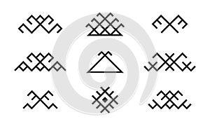 Set of ethnic Baltic Folk traditional symbols