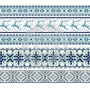 Set of Ethnic holiday ornament pattern in different colors