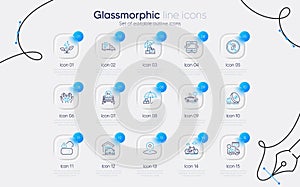 Set of Eu close borders, Pin and Bus line icons for web app. Pictogram icon. Vector