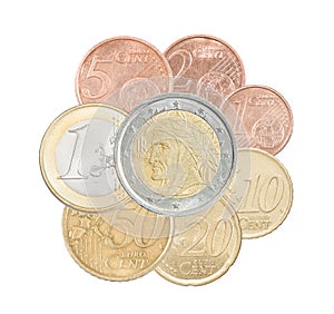 Set of Euro Italy coins photo