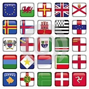 Set of European Square Flag Icons