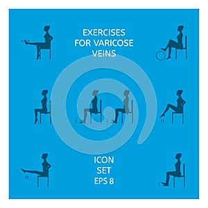 A set of exercises for patients phlebeurysm.