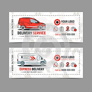 Set of Express delivery service banner, poster, flyer. Fast delivery service concept.