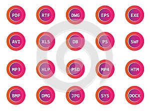 Set of extensions files icons 1