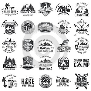 Set of extreme adventure badges. Concept for shirt or logo, print, stamp or tee.