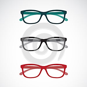 Set of eye glasses icons isolated on white background.