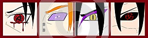 Set of Eye Sharingan. Flat design style vector illustration. Set of Eye Sharingan. Flat design style vector illustration.