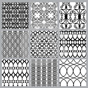 Set of fabric textures with different lattices - seamless patter