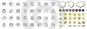 Set of Face declined, Mental health and Vaccination passport line icons for web app. Pictogram icon Vector