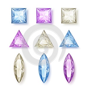 Set of faceted diamonds photo