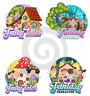 Set of fairy tale banner