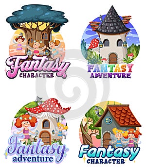 Set of fairy tale banner