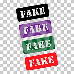Set of Fake stamp symbol, label sticker sign button, text banner vector illustration