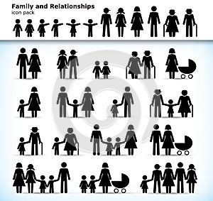 Set of family pictograms