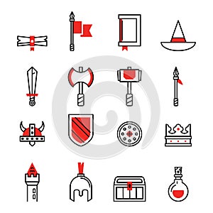 set of fantasy icons. Vector illustration decorative design