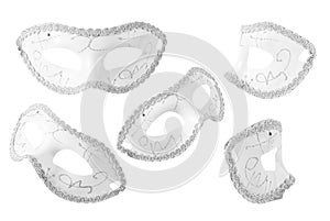 Set of Fantasy mask isolated on white background with clipping path.