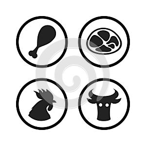 Set of Farm and Agriculture icons in black color