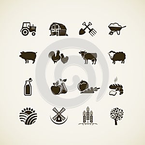 Set of farm icons