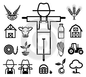 Set of farming icons.