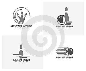 Set of Fast Bowling logo template design vector, Illustration, Creative symbol, Icon