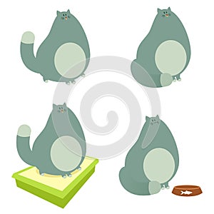Set of fat cats