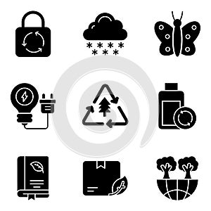 Pack of Nature and Science Solid Icons